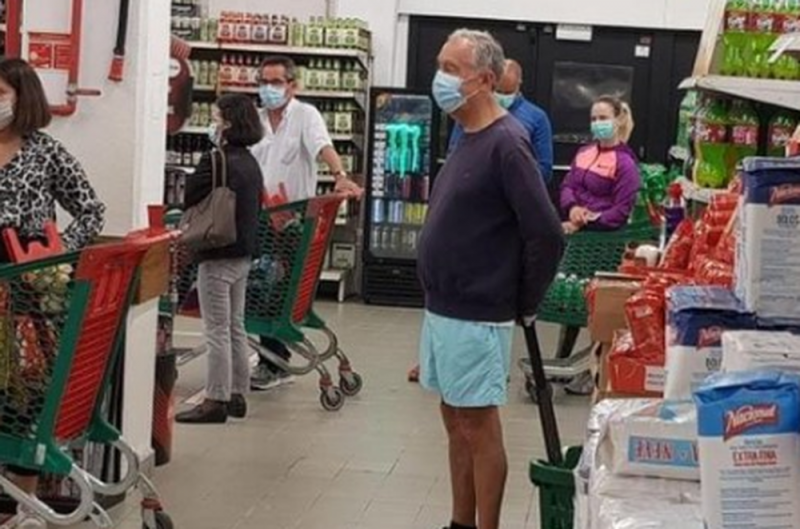 CAPTAN al Presidente de Portugal haciendo el súper en short y guardando Sana Distancia