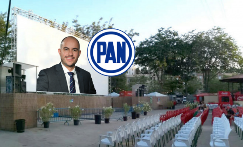 Diputado del PAN hace cine al aire libre y PROMOCIONA su imagen en plena PANDEMIA