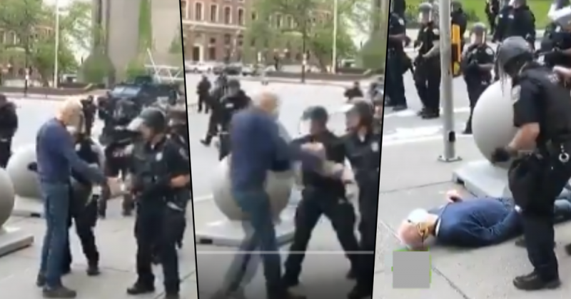 Policías de NY empujan a ABUELITO, se cae y queda INCONSCIENTE