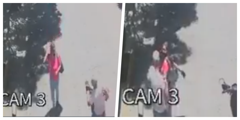 Captan el momento en que MOTORATÓN golpea a mujer en la cara para robarle su bolsa (VIDEO)