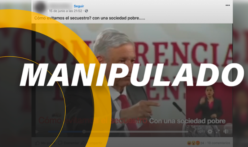 #FakeNews Manipulan video para mostrar otra versión al discurso de AMLOy