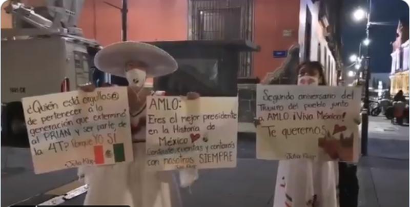 Desde la MADRUGADA seguidores de AMLO gritan VIVAS para celebrar 2 años del TRIUNFO
