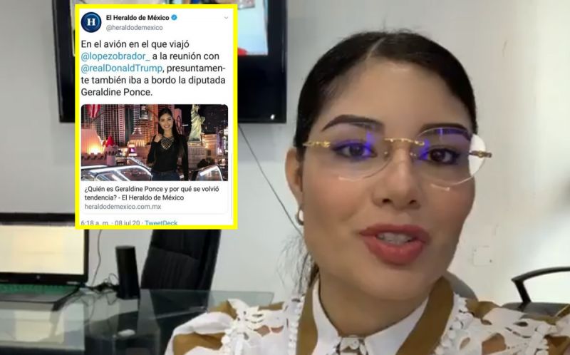 Pide Geraldine Ponce aclaración de El Heraldo de México tras publicar Fake News sobre su persona