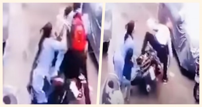 Madre se enfrenta a puño limpio contra SUJETOS que INTENTABAN llevarse a su hija (VIDEO)y