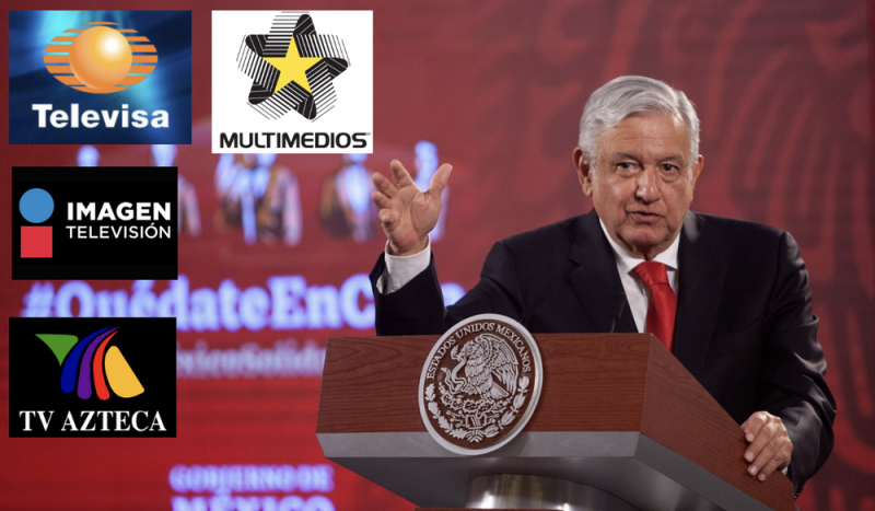 AMLO firma acuerdo de concertación con 4 TELEVISORAS para dar servicio a 30 millones de alumnos 