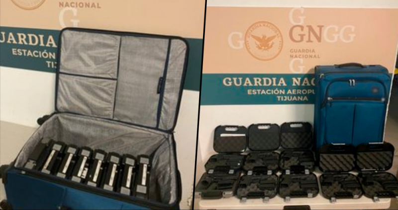 Policía detiene a mujer en avión con 8 Armas; iba de Guadalajara a Tijuana