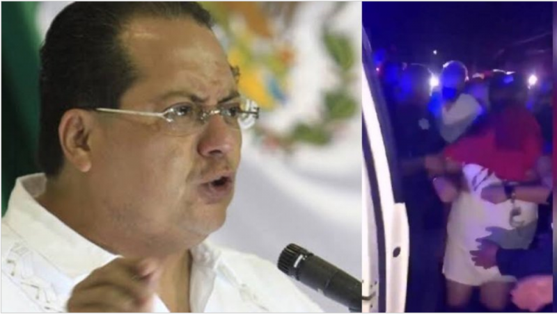 VIDEO: Ex gobernador priista de Tabasco causa accidente y gente se le echa encima