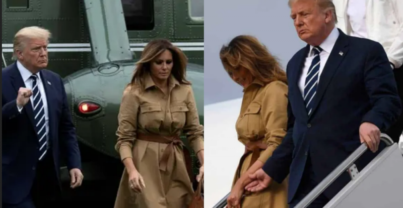 Captan a Melania RECHAZANDO la mano de su esposo Donald Trump, otra vez