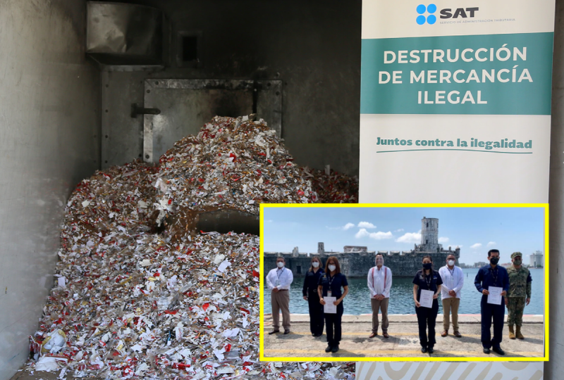 Logra SAT destrucción histórica de CIGARROS ILEGALES con 31 millones de piezas; superaba los 15 mdpy