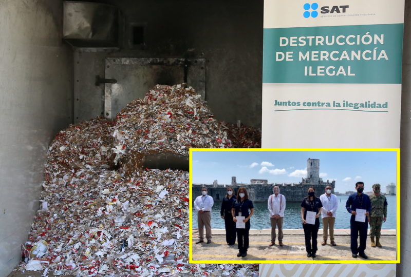 Logra SAT destrucción histórica de CIGARROS ILEGALES con 31 millones de piezas; superaba los 15 mdp