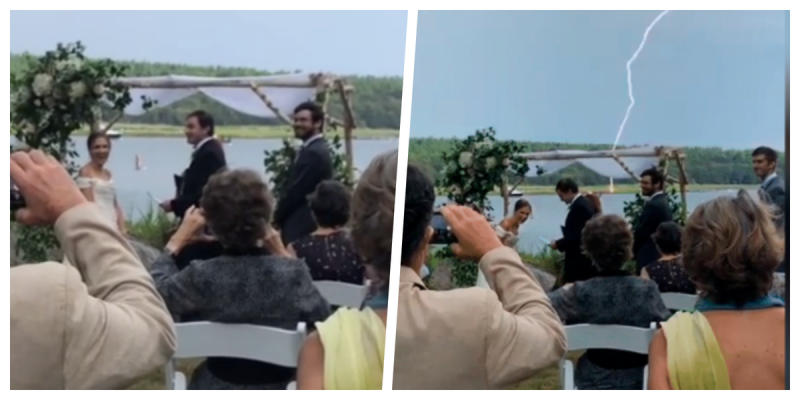 Cae rayo en plena boda y justo cuando el novio dice: ´2020 no ha sido el mejor año´ (VIDEO)