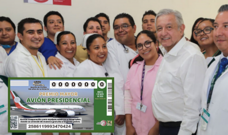 Hospitales INSABI que atienden Covid-19 recibirán un millón de boletos para rifa de Avión Presidenci