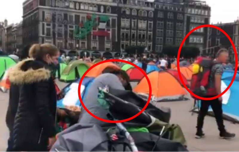 Integrantes de FRENA llegan con cargadores que cargan sus casas de campaña (VIDEO)