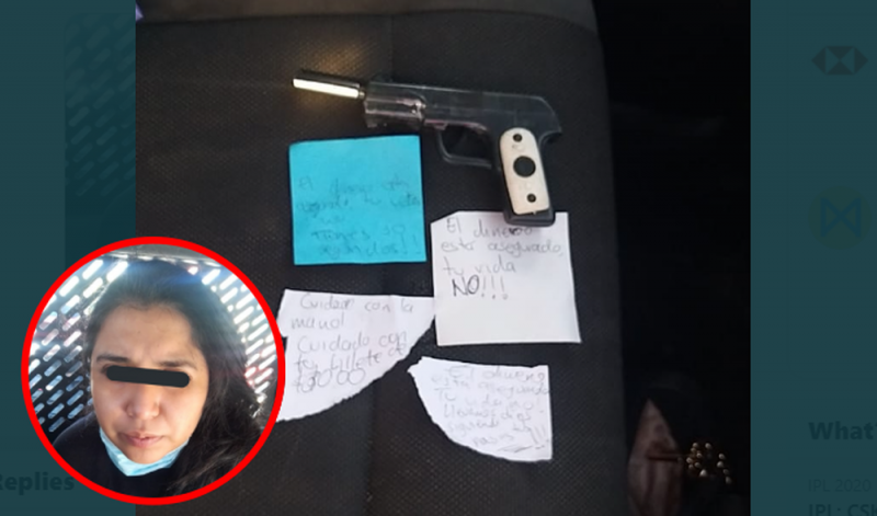 Policías detienen a mujer que intentaba ASALTAR HSBC con pistola de juguete y nota intimidatoria