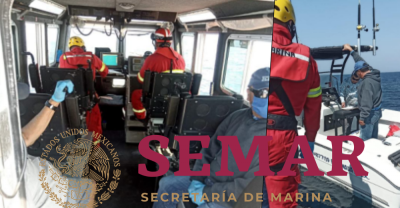 SEMAR rescata a 3 personas a bordo de una EMBARCACIÓN en Ensenada, BC.