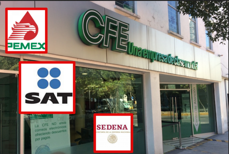 CFE exhibe a DEPENDENCIAS morosas que no pagan la energía eléctrica