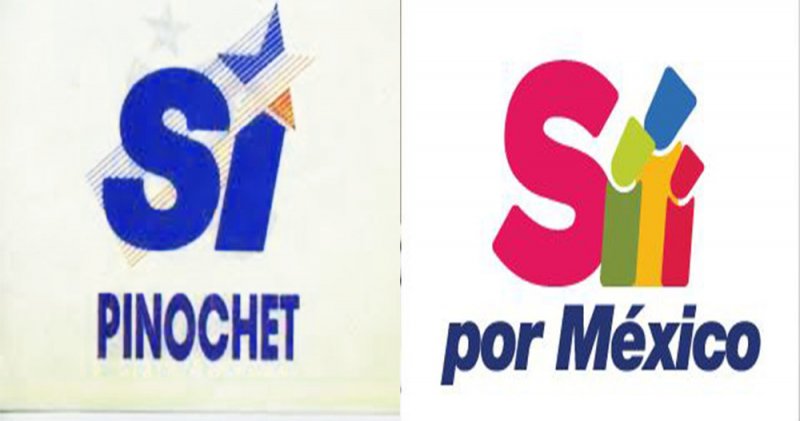 Usuarios en redes critican logo de “Sí por México” con el de Pinochet por su gran semejanza