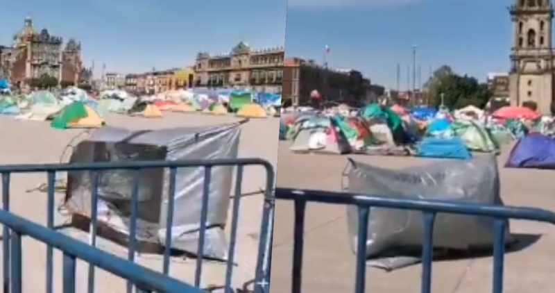 Campamento de FRENAAA vuelve a ser ATACADO por el viento y las casas de campaña siguen vacías