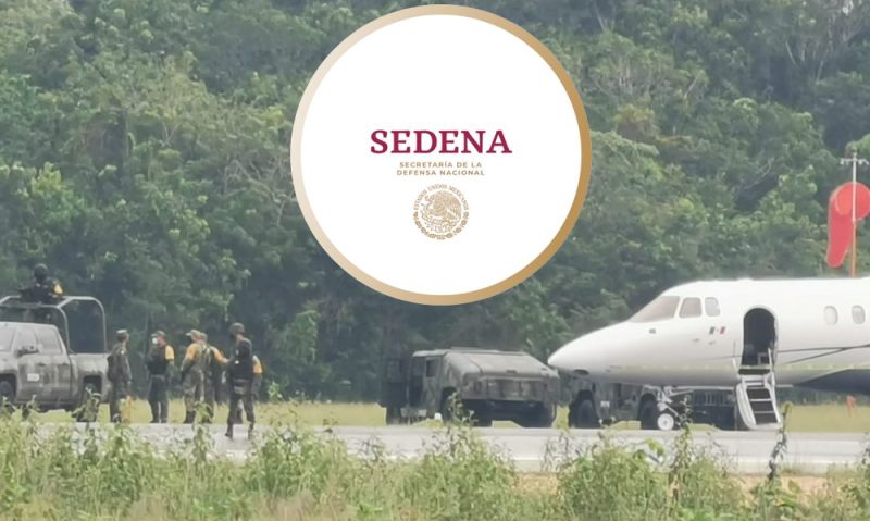 Elementos de la SEDENA y de la Guardia Nacional aseguran avión con cargamento de droga en Chetumal