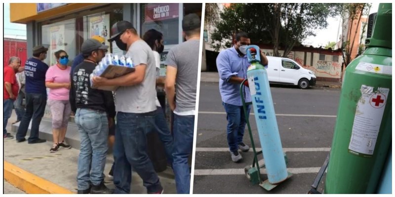 Cambian largas filas para comprar CERVEZA por larga espera por TANQUES de oxígeno