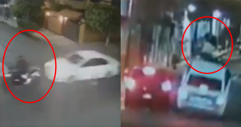 Difunden video de cuando un vehículo embiste brutalmente a motociclista en Magdalena Contreras