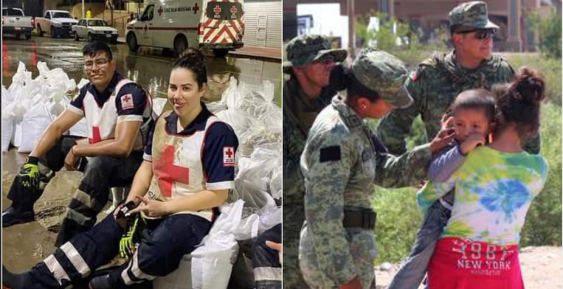 Mujeres militares y de la Cruz Roja sacan la casta en Tabasco; redes aplauden su gran labor