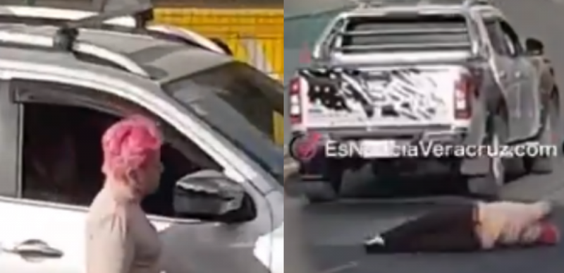 Mujer es arrastrada por conductor en su huída tras percance víal