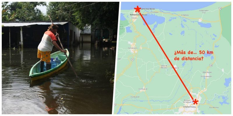 ¿Salvar a Dos Bocas? Tuitero reviran: “está a kilómetros de las inundaciones”y