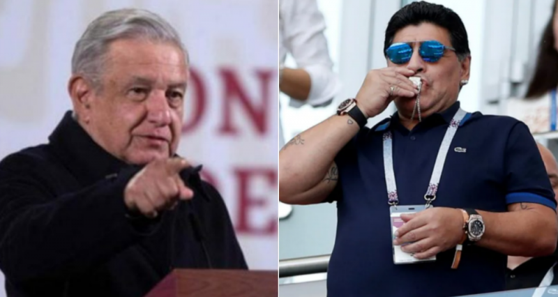 Usuarios recuerdan el día que Maradona celebró el triunfo de AMLO: “Dará mucha felicidad a su gente”