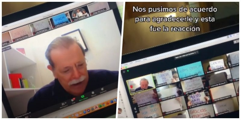 Conmueve a las redes SORPRESA de alumnos en clase virtual a su maestro