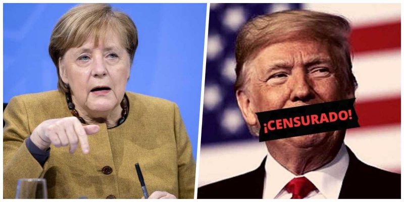 Tampoco a Merkel le gusta que censuren a Trump en redes