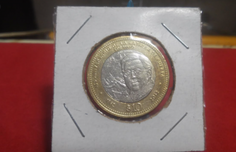 No es broma: Moneda de 10 pesos de los 150 años de la Batalla de Puebla, hasta en 25 mil pesos