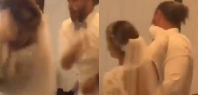 Recién casados celebran su boda “estampándose” el pastel en la cara (VIDEO)y