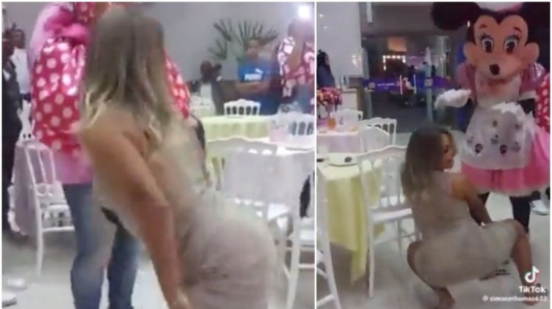 VIDEO: mamá perrea hasta el piso y se vuelve viral por sus pasos en fiesta infantil de su hija
