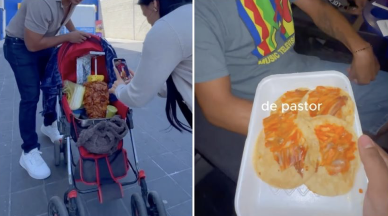 Hombre mete un trompo de carne al pastor al cine y reparte tacos en plena funcióny