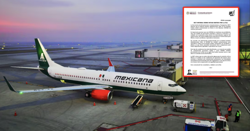 SICT aclara que NOTAM de la FAA no afecta operaciones aéreas en México