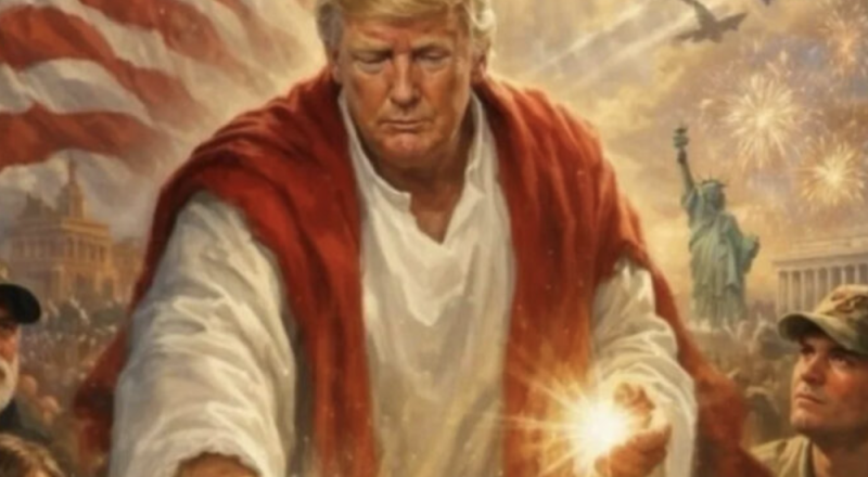 Donald Trump difunde imagen realizada con IA caracterizado como Jesucristo