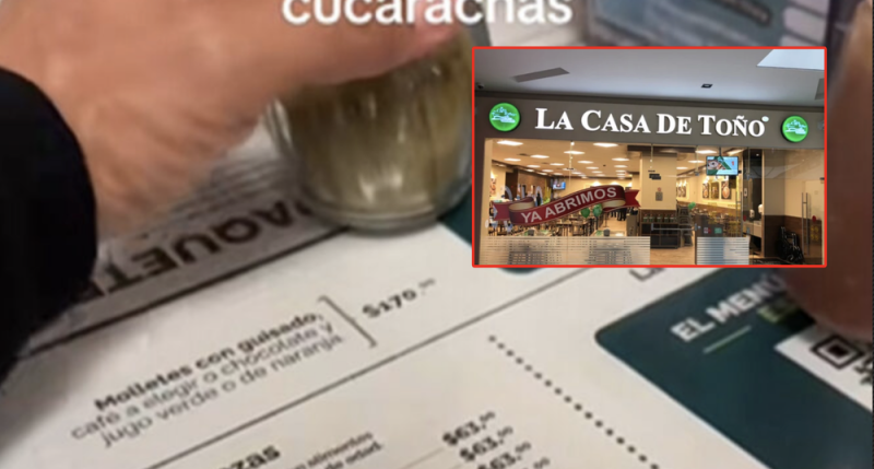 ¡Pozole con proteína extra! Familia va a comer a La Casa de Toño y se encuentran con una cucaracha
