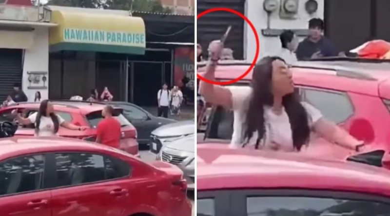 “Lady navajas”: mujer amenaza a conductor en Oaxaca y presume tener influencias