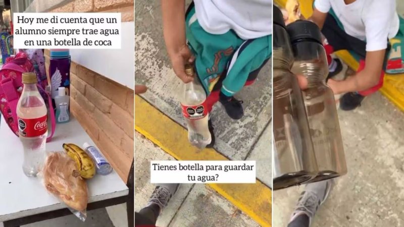 VIDEO: Maestro regala termos a alumno que llevaba agua en botella de refresco y