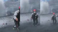 Irresponsables alpinistas ingresan a cráter del Popocatépetl mientras exhala fumarola (VIDEO) 