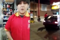 Golpean a mujer embarazada empleados de OXXO (VIDEO)