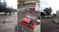 Tormenta inunda calles y avenidas de Tlajomulco; corriente de agua arrasó con varios autos.
