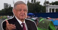 AMLO presume a miembros de FRENAAA que él si durmió en Reforma cuando era oposición