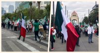 Miembros de FRENAAA marchan para exigir renuncia de AMLO; gritan 