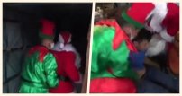 Vestidos de SANTA Claus y DUENDES, policías detienen a narcomenudista