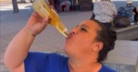 Mujer bebe cerveza en solo 4 segundos; ahora busca retador